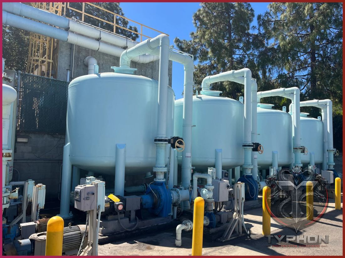Secondary containment coating on industrial storage tanks