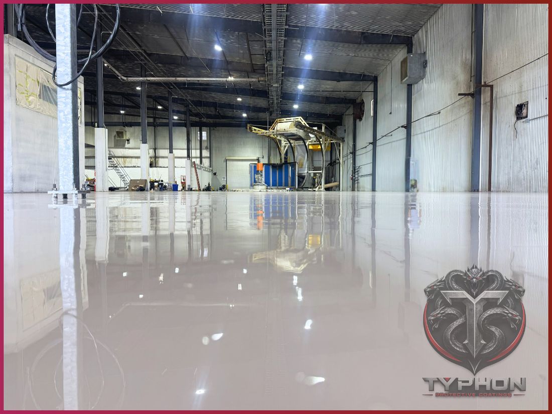 Industrial facility floor coating installation